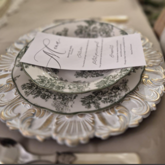 Assiette à Dessert Toile de Jouy